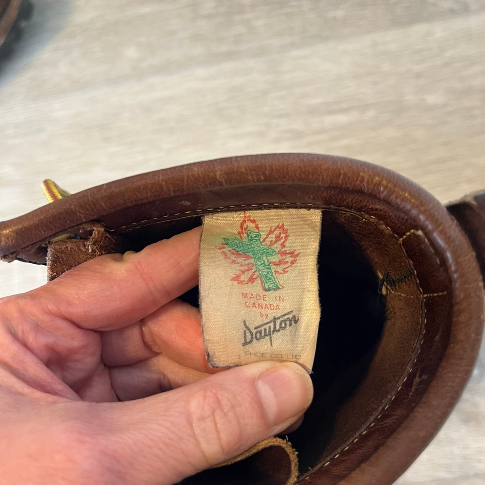 Vintage 70s Dayton Boots Steel Toe Work Boots Vibram Sole Made in Canada Men 9.5 - Picture 9 of 12